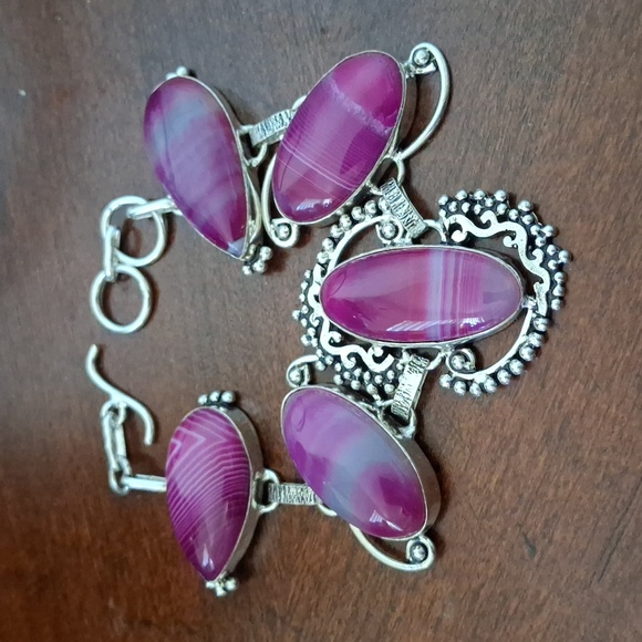 New Botswana Agate Silver Bracelet. - Picture 5 of 14